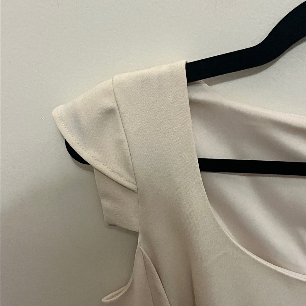 Adrianna Papell Cream Midi Dress with Silver Belt - Picture 3 of 7